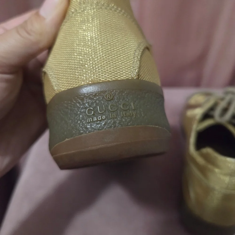 Gucci Gold Sneakers - Picture 6 of 12